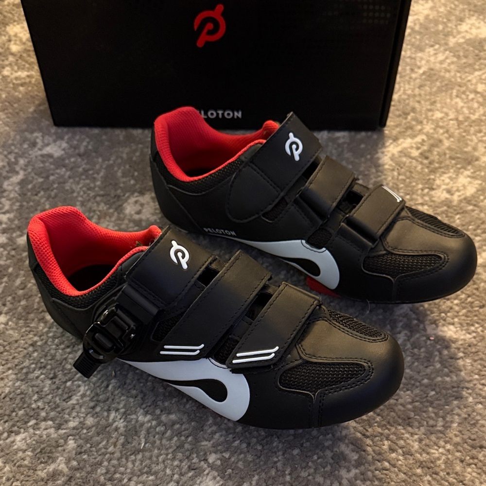 Peloton Black and Red Cycling Shoes